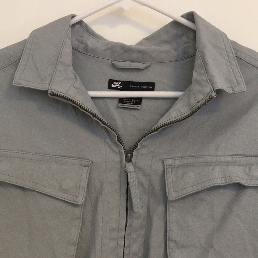 Nike Mens SB Shirt Jacket Blue/Grey Zip Up - Picture 7 of 12